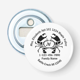 Lost Crab Monogram Family Zuhause-Adresse Flaschenöffner