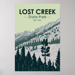 Lost Creek State Park Montana Vintage auf Deutsch Poster