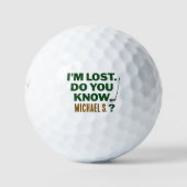 Lost Golf Humor Quote With Name Text Design Golfball (Vorderseite)