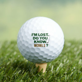Lost Golf Humor Quote With Name Text Design Golfball