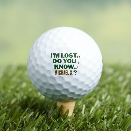 Lost Golf Humor Quote With Name Text Design Golfball (Insitu T-Shirt)
