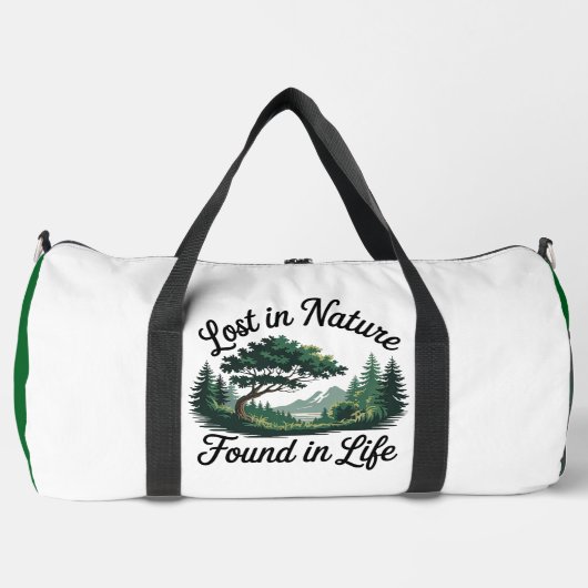 Lost in Nature Found in Life" - Outdoor Explorer Duffle Bag (Vorderseite)