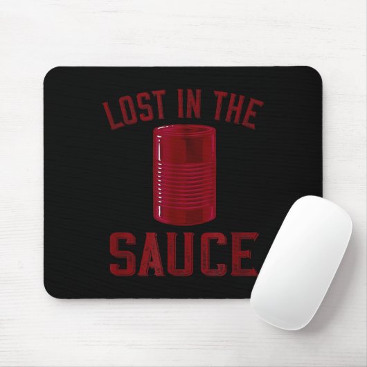 Lost In The Sauce Funny Cranberry Sauce Thanksgivi Mousepad (Mit Mouse)