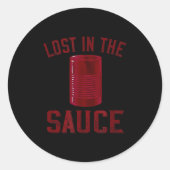 Lost In The Sauce Funny Cranberry Sauce Thanksgivi Runder Aufkleber (Vorderseite)