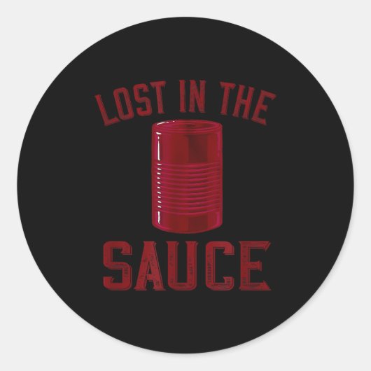Lost In The Sauce Funny Cranberry Sauce Thanksgivi Runder Aufkleber (Vorderseite)