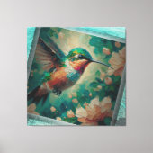 Lost in the Sea — Hummingbird Textured Painting Leinwanddruck (Vorderseite)