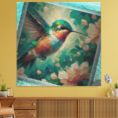 Lost in the Sea — Hummingbird Textured Painting Leinwanddruck (Insitu (Wohnzimmer))