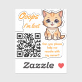 Lost Item Return QR Sticker Fully Customizable (Blatt)