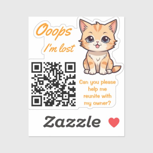 Lost Item Return QR Sticker Fully Customizable (Blatt)