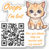 Lost Item Return QR Sticker Fully Customizable (Vorderseite)