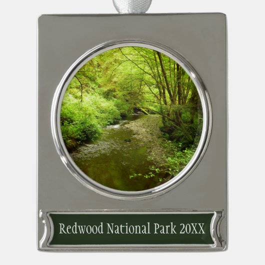 Lost Man Creek I im Redwood Nationalpark Banner-Ornament Silber (Vorderseite)