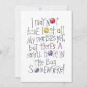 LOST MARBLES MITTEILUNGSKARTE (Vorderseite)