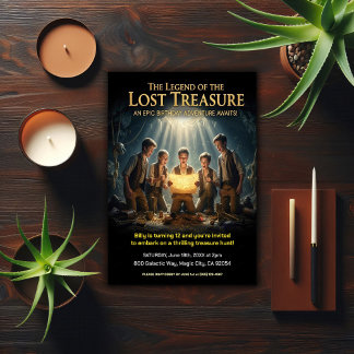 Lost Pirate Treasure Birthday Party Einladung