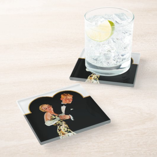 Lost Suspender Glasuntersetzer (Schrägansicht)