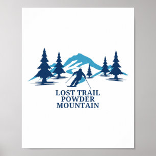 Lost Trail Powder Mountain Idaho Skigebiet Skifahr Poster