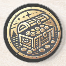 Lost Treasure Hunter Goldmünzen-Logo Schwarz