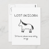 Lost Unicorn Postkarte (Vorne/Hinten)