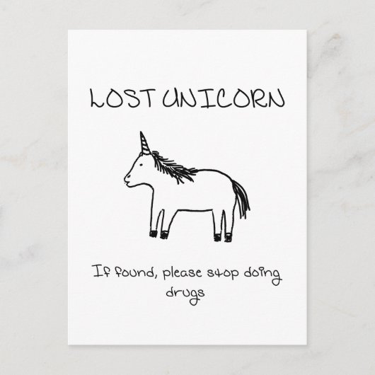 Lost Unicorn Postkarte (Vorderseite)