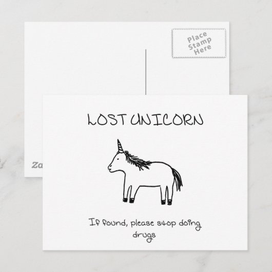 Lost Unicorn Postkarte (Vorne/Hinten)