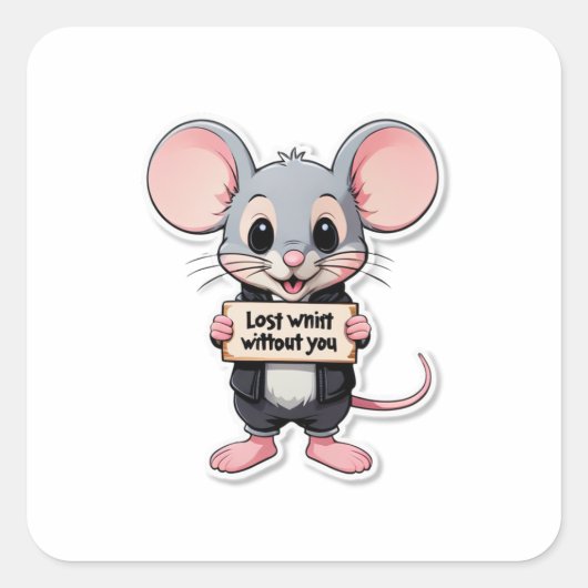 Lost Without You! – Tiny Mouse Sticker (Vorderseite)