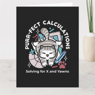 Lösung für X und Gähnen – Cute Tabby-Katze Mathe-W Karte