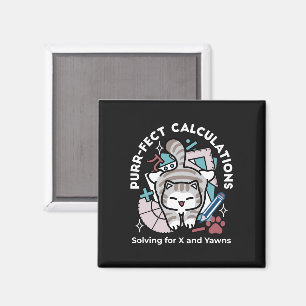 Lösung für X und Gähnen – Cute Tabby-Katze Mathe-W Magnet