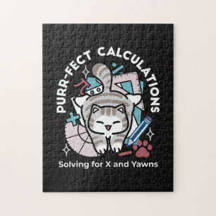 Lösung für X und Gähnen – Cute Tabby-Katze Mathe-W Puzzle