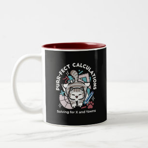 Lösung für X und Gähnen – Süße getigerte Katze Mat Zweifarbige Tasse
