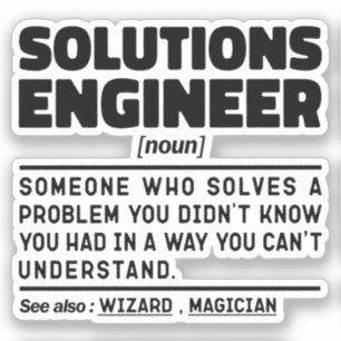 Lösungen Ingenieur Noun-Spezialisten Problemlösung Aufkleber