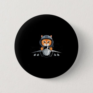 Lot Cat Fighter Jet Funny Aviation Kitty Design  Button