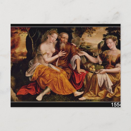 Lot und seine Töchter, c.1565 Postkarte (Vorderseite)