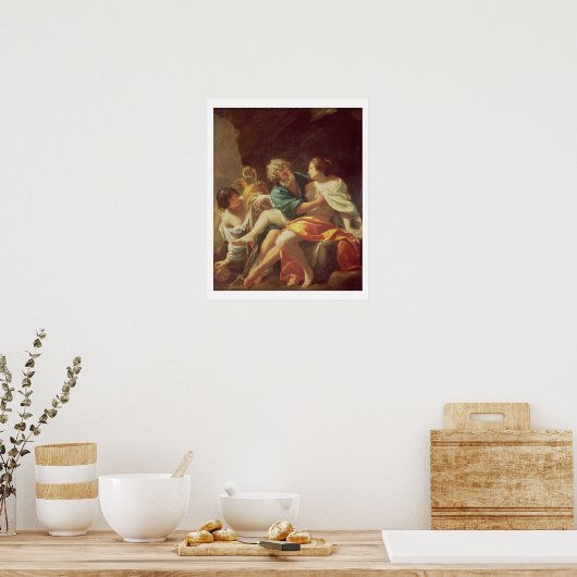 Lot und seine Töchter, c.1630 (Öl auf Leinwand) Poster (Küche)
