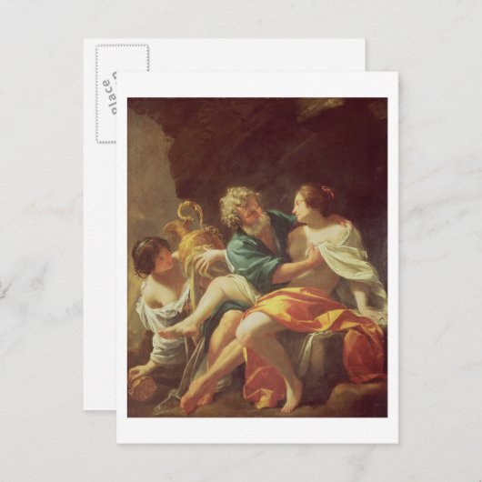 Lot und seine Töchter, c.1630 (Öl auf Leinwand) Postkarte (Vorne/Hinten)