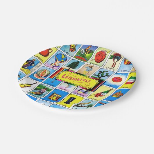 LoteriaFest Party Plate Pappteller (Schrägansicht)