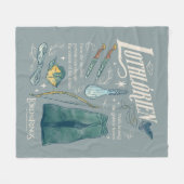 LOTHLORIEN™ Aquarell-Collage-Grafik Fleecedecke (Vorderseite (Horizontal))