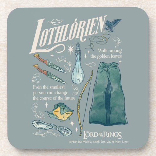 LOTHLORIEN™ Aquarell-Collage-Grafik Getränkeuntersetzer (Vorderseite)