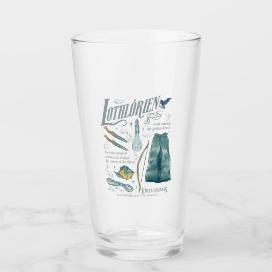 LOTHLORIEN™ Aquarell-Collage-Grafik Glas (Vorderseite)