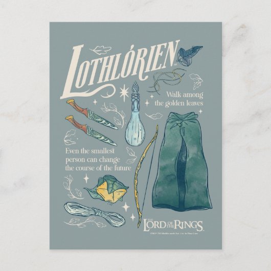 LOTHLORIEN™ Aquarell-Collage-Grafik Postkarte (Vorderseite)