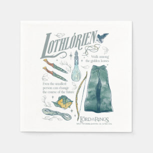 LOTHLORIEN™ Aquarell-Collage-Grafik Serviette