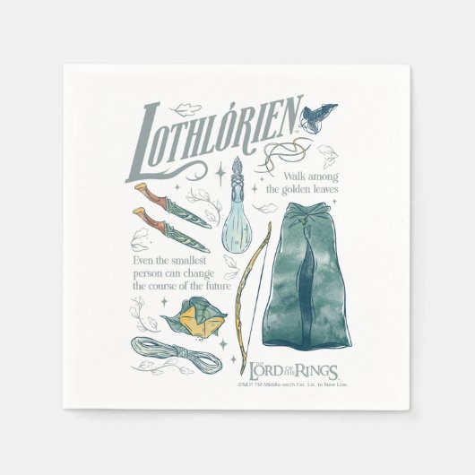 LOTHLORIEN™ Aquarell-Collage-Grafik Serviette (Vorderseite)