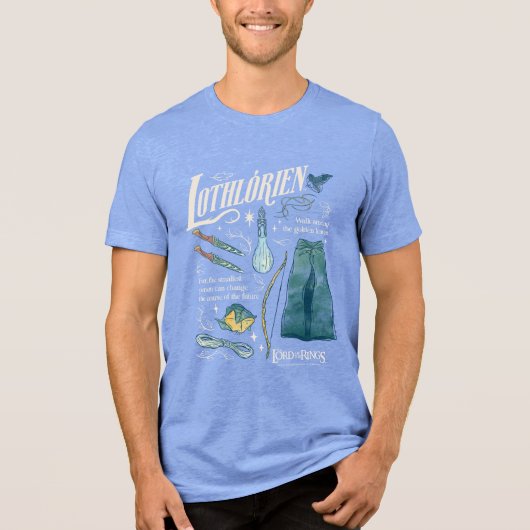 LOTHLORIEN™ Aquarell-Collage-Grafik Tri-Blend Shirt (Vorderseite)