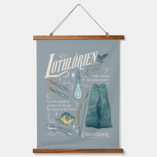 LOTHLORIEN™ Watercolor Collage Graphic Wandteppich Mit Holzrahmen (Vorderseite)