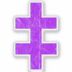 Lothringen-Kreuz (Vintag lila) Aufkleber