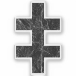 Lothringen-Kreuz (Vintag schwarz) Aufkleber