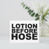 LOTION BEVOR HOSE Shirt Tasse Mousepad oder Hut Postkarte (Stehend Vorderseite)