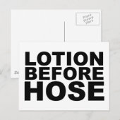 LOTION BEVOR HOSE Shirt Tasse Mousepad oder Hut Postkarte (Vorne/Hinten)