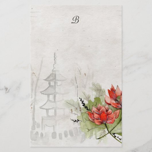 Lotos-Blume Briefpapier (Vorderseite)