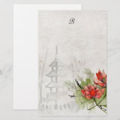 Lotos-Blume Briefpapier (Vorne/Hinten)