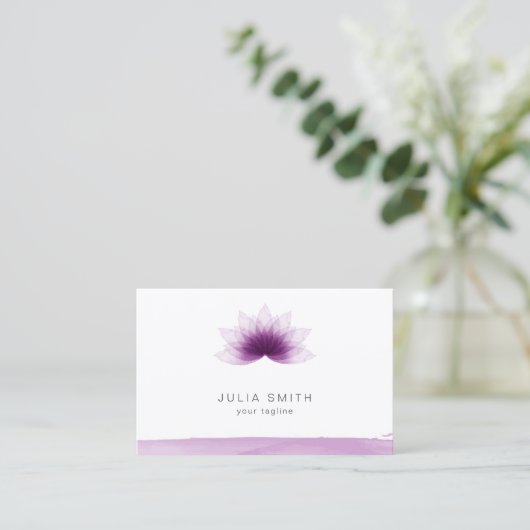 Lotos-Blume in der lila Farbe Visitenkarte (Stehend Vorderseite)