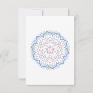 Lotos-Blume Mandala in den weichen Pastellfarben RSVP Karte